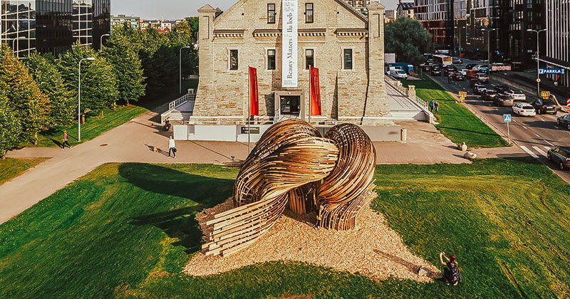 A New Sculptural Wood Pavilion Stands Proud In Estonia