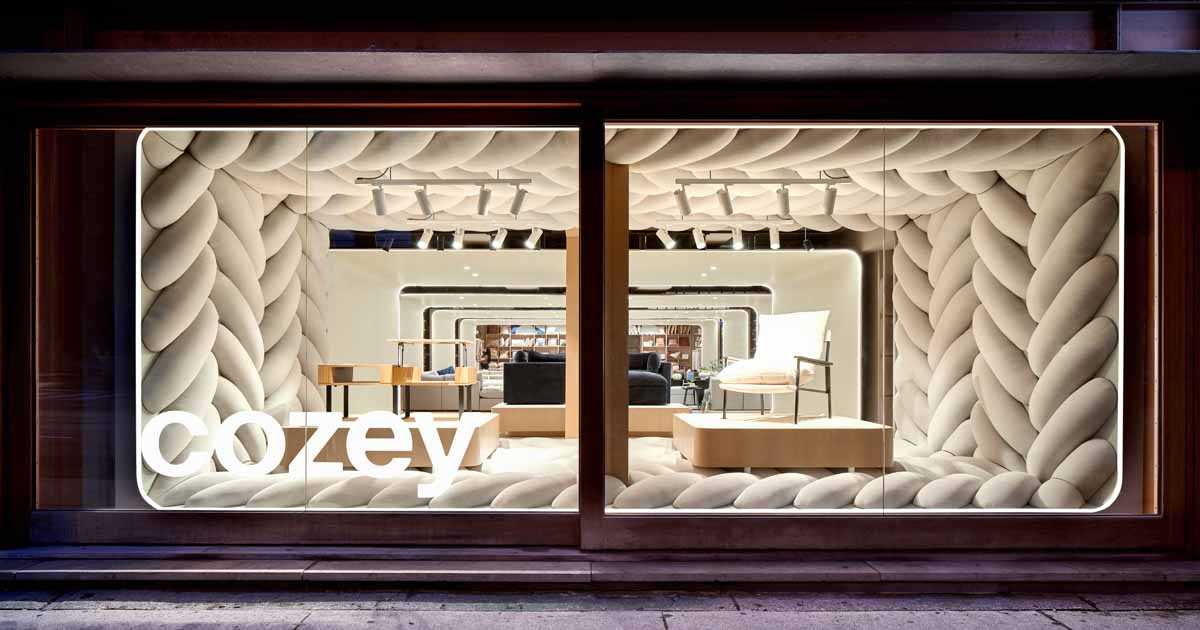 Giant ‘Woven’ Fabric Graces The Window Of This Flagship Retailer