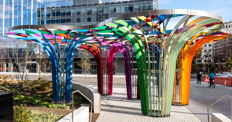 A Vibrant Sculpture Named ‘Spectral Grove’ Has Been Put in In Philadelphia